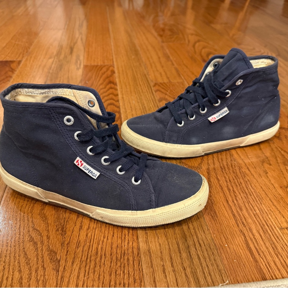 Superga Dark Blue High-Top Sneakers
